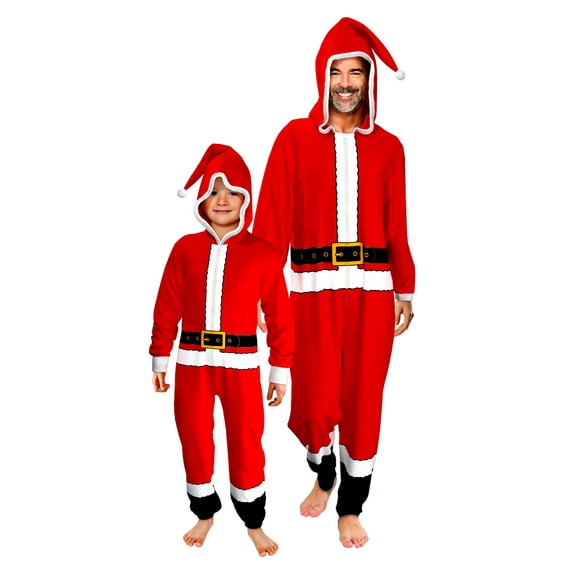 Christmas Santa Claus Zip Up Costume Coverall Adult