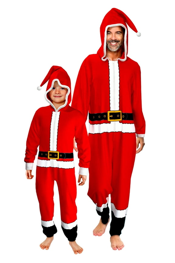 Christmas Santa Claus Zip Up Costume Coverall Adult