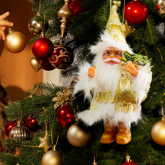 Nilvkv Christmas Santa Claus with Gift Bag Ornaments for Christmas Tree Hanging Decoration Figurine Year Home Table Decor, Christmas Decorations