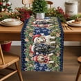 thumbnail image 1 of Christmas Santa Dogs Table Runner 16x72in Non-Slip Cotton Linen Table Runners, Dark Blue Checkered Dresser Scarves TableRunner for Dinner Kitchen Dining Wedding Party, 1 of 9