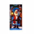 thumbnail image 1 of Christmas Santa Door Cover Winter Snow Scene Hanging Decoration For Front Door Porch Holiday Party Home Decor, 1 of 7