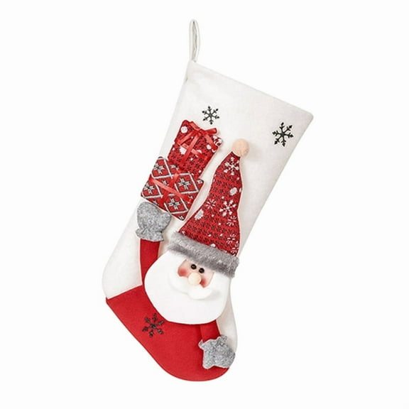 Christmas Santa Elk Stocking Pendant Tree Decor Filled Gift Wrapping for Children's Candy Indoor Family