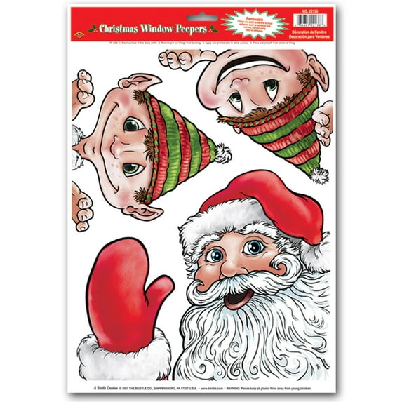 Christmas Santa & Elves Peeper Clings 12" x 17" Sh (3/Sh) (1/Pkg) Pkg/12