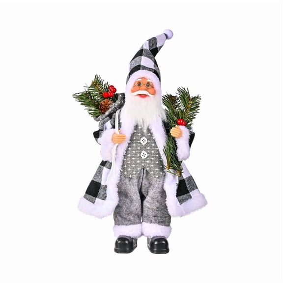 Christmas Santa Figurines Hand Crafted Santa Claus Standing Sitting for Doll Dec