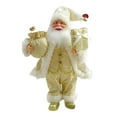thumbnail image 1 of Christmas Santa Figurines, Standing Claus Doll with Gift Bag, Xmas Desktop Decor for New Year Holiday, Yellow, 1 of 6