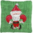 thumbnail image 1 of Christmas Santa Fleur de lis Decorative Fabric Pillow, 1 of 1