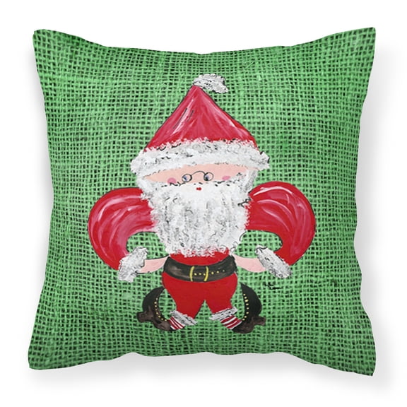 Christmas Santa Fleur de lis Fabric Decorative Pillow