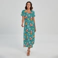 thumbnail image 1 of Christmas Santa Gift Pattern Printed Short Sleeve Maxi Dress, Jesus Christian Fashion Summer Maxi Dress For Women, 1 of 4