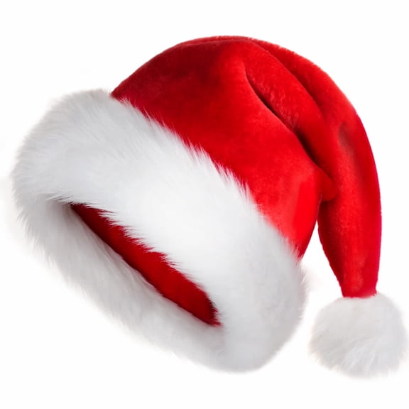 Christmas Santa Hat Adult: Xmas Holiday Hat for Women and Men - Extra Thicken Classic Fur for Christmas New Year Festive Holiday Party Supplies