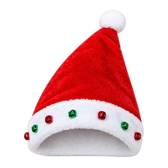 Christmas Santa Hat for Adults Thicken Soft Fur Xmas Holiday Hat, Ultra Warmth Classic Velvet Santa Claus Hat for Women Men while New Year Party Headwear, Hand-Stitched Fluffy Brim,Z6-Red