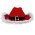 thumbnail image 1 of Christmas Santa Hat Country Western Cowgirl Hat Feathers Cowboy Hat for Party Photo Props Headwaer Gifts, 1 of 11