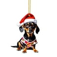 thumbnail image 1 of Christmas Santa Hat Dachshund Dog Hanging Ornaments Christmas Tree Decoration Wall Hanging Pendant Perfect Christmas Gift For Kids, 1 of 5