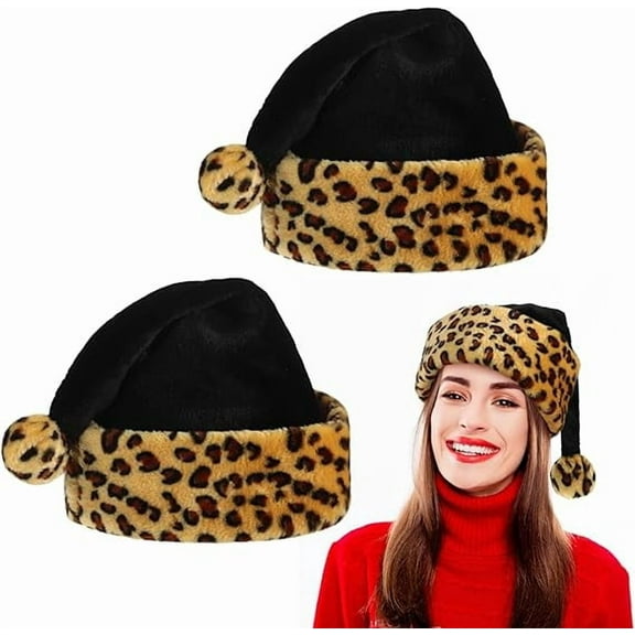 Christmas Santa Hat Furry Xmas Hat with Comfort Lining and Brim Large Unisex Plush Santa Cap for Women Men