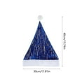 thumbnail image 1 of Christmas Santa Hat with Gold Star Sequins, Soft Velvet Holiday Hat in Red Green Blue Options, Festive Costume Accessory for Adults at Winter Party, Home Celebration and Gift Exchange,Blue, 1 of 7