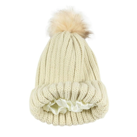 Christmas Santa Hat Pom-pom Knitted Hat - Autumn Winter Warm Cold-Proof, Unisex Holiday Decorative Cap,Size:One Size