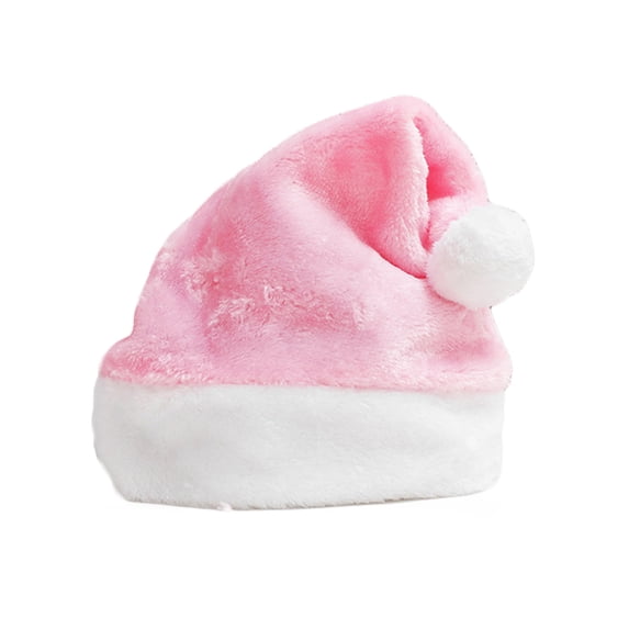 Christmas Santa Hat,Short Plush Funny Christmas Hats Thickened Lengthened Santa Claus Cap Xmas Hat for Adults