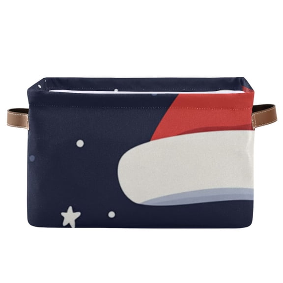 Christmas Santa Hat Storage Bins Baskets With Handles Storage Box Clothes Organizer Organization Toys