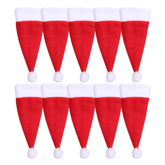Christmas Santa Hat Tableware Holder Bag Wine Bottle Cover Cutlery Fork Spoon Storage Bags for Home