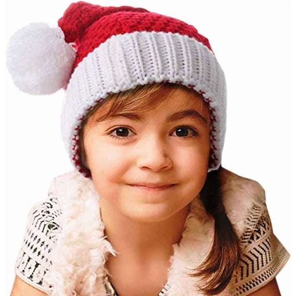 Christmas Santa Hat for Adult Women Men Kids Girl Boy Xmas Ski Knit Warm Hat Festive Holiday Cap