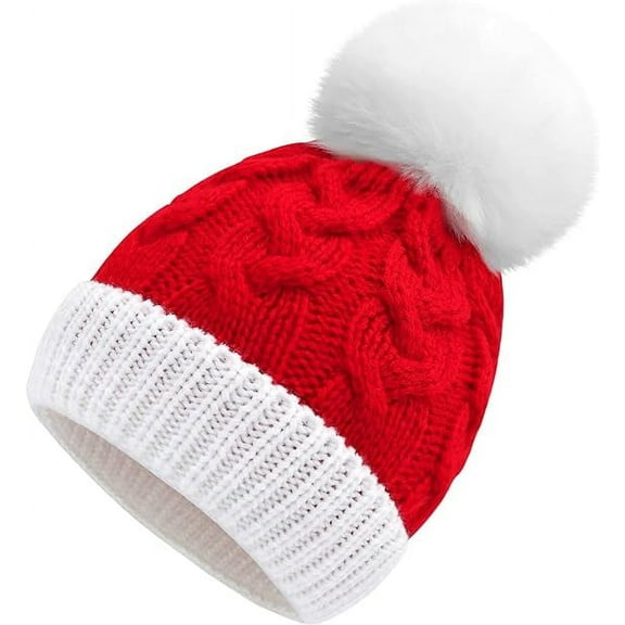Christmas Santa Hat for Toddler Baby Soft Warm Baby Beanie Knit Hat