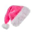 thumbnail image 1 of Christmas Santa Hats for Adults Christmas New Year Party Decorations and Supplies Colorful Soft Winter Hats (Pink), 1 of 5