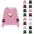 thumbnail image 1 of Christmas Santa Hoodies for Women 2025 Long Sleeve Holiday Graphic Hooded Sweatshirt Hoodie Pullover Tops, 1 of 3