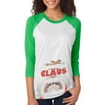 thumbnail image 1 of Christmas Santa Jaws Claus Horror Unisex Raglan T Shirt Irish Green LG, 1 of 1