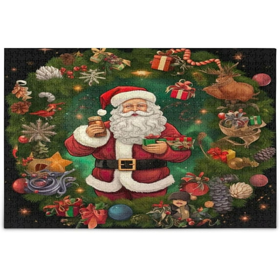 Christmas Santa Jigsaw Puzzles 500 PiecesPuzzles for Adults Family Game Intellective Toys Wall Art Work for Educational Gift Home Decor