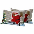 thumbnail image 1 of Christmas Santa Outdoor Waterproof Pillow Covers, Xmas Tree Farmhouse Snowflake Decorative Rectangle Throw Pillowcase Sofa Cushion Sham for Patio/Couch/Chair, 20"x12" 2 Pack, 1 of 8