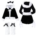 thumbnail image 1 of Christmas Santa Outfites for Women Long Sleeve Dress Black Christmas Hoodie Women Pants Set Santa Outfit Women Christmas Dress Women, 1 of 5