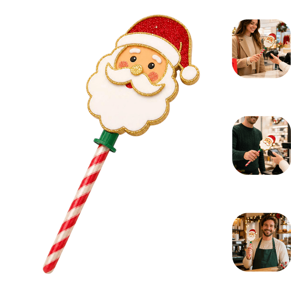 Christmas Santa Payment Wand, Fun Credit Card Swipe Accessory, Touchless Cashless Payment Prop for Small Business and Cafe Holiday Decoration