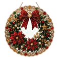 thumbnail image 1 of Christmas Santa Pearl Rhinestone Diamond Painting Hanging Ornament Handmade Crystal Bead Craft Decor 25x25cm, 1 of 8