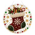 thumbnail image 1 of Christmas Santa Pearl Rhinestone Diamond Painting Hanging Ornament Handmade Crystal Bead Craft Decor 25x25cm, 1 of 8