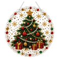 thumbnail image 1 of Christmas Santa Pearl Rhinestone Diamond Painting Hanging Ornament Handmade Crystal Bead Craft Decor 25x25cm, 1 of 8