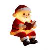 Christmas Santa Reading Book Lamp, Exquisite Figurine Light, Resin Xmas Decorative for Birthday Party Gift, M