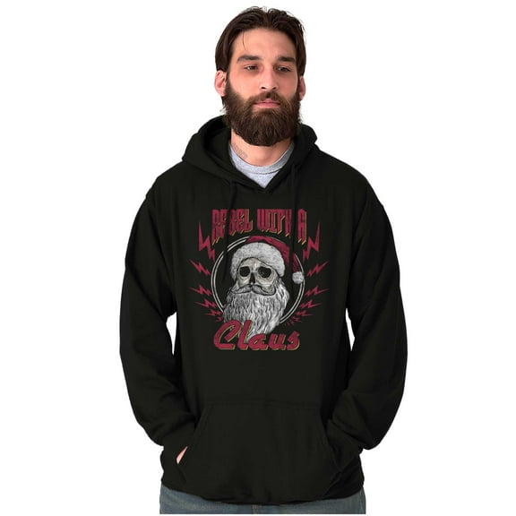 Christmas Santa Rebel With A Claus Hoodie Sweatshirt Women Men Brisco Brands S