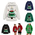 thumbnail image 1 of Christmas Santa Reindeer Pet Pouch Hoodie, Drop Shoulder Carrier Sweatshirt with Side Zip for Festive Xmas Holiday Wear, 1 of 6