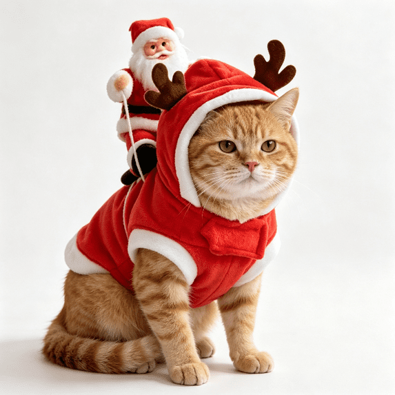 Christmas Santa Riding Dog Costume, Festive Fleece Pet Cosplay Outfit for Party
