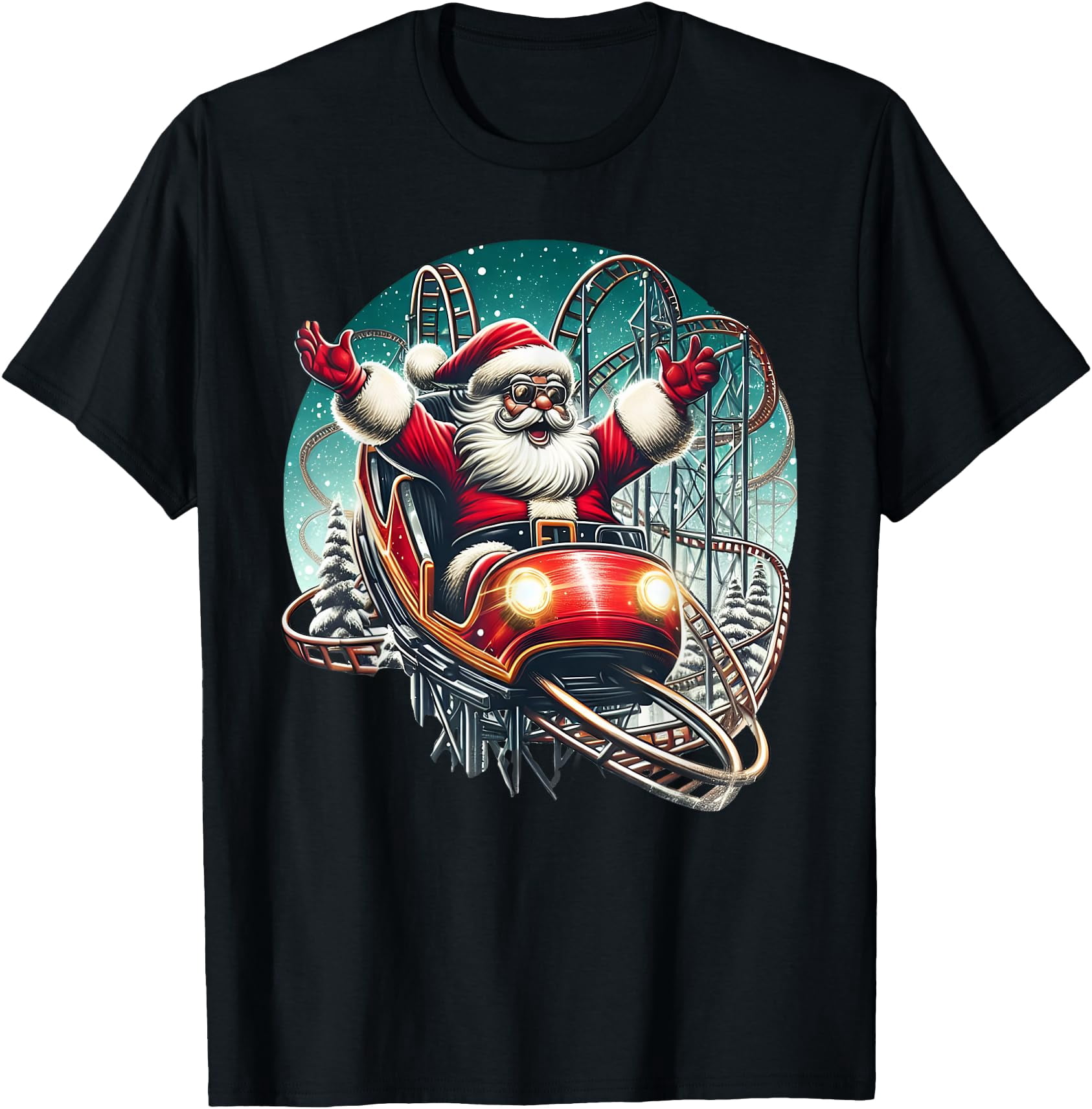 Roler Coaster Candy Christmas Santa Riding On Roller Coaster Boys T-Shirt - Walmart.com