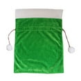 thumbnail image 1 of Christmas Santa Sack 11.81x15.7 Inch, Velvet Gift Bag with Drawstring for Holiday Present Wrapping, Christmas Party Supplies and Festive Home Decor (1PC, Green), 1 of 7