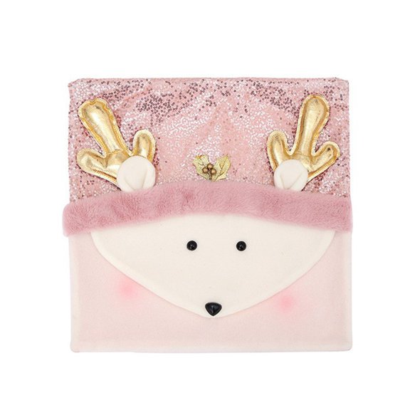 Christmas Santa Sequin Pillowcase – Pink Decorative Cushion Cover – Polyester Throw Pillow Cover for Sofa, Bed, Home Holiday Décor