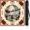 thumbnail image 1 of Christmas Santa Sleigh Mahjong Mat For Table,Christmas Mahjong Mat | Soft Neoprene Top Helps Hold Tiles, Muffle Play Sound, Shield Surfaces, And Carry Neatly With The Bag, 1 of 7