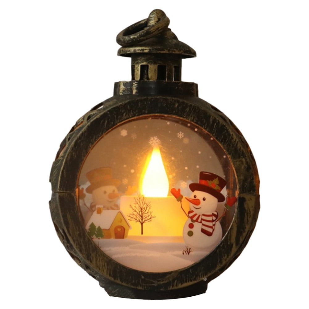 Christmas Santa Snow Globe Lantern, Santa's Snowman Wind Lantern ...