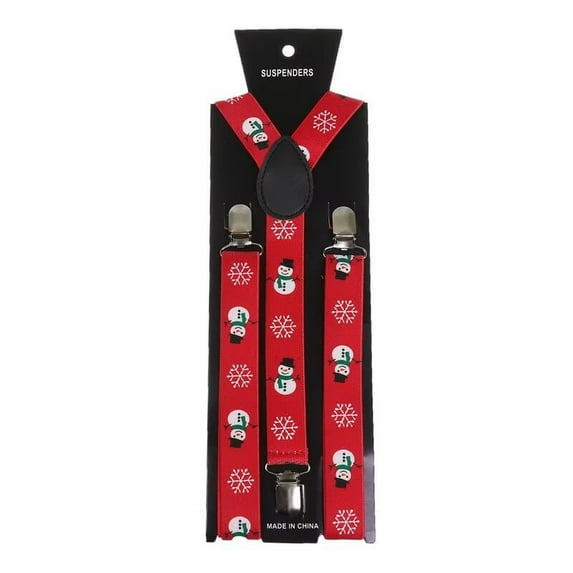 Christmas Santa Snowman Christmas Suspenders Stanta Suspenders for Men Elstic X Back with Metal Clips Adjustable Suspender