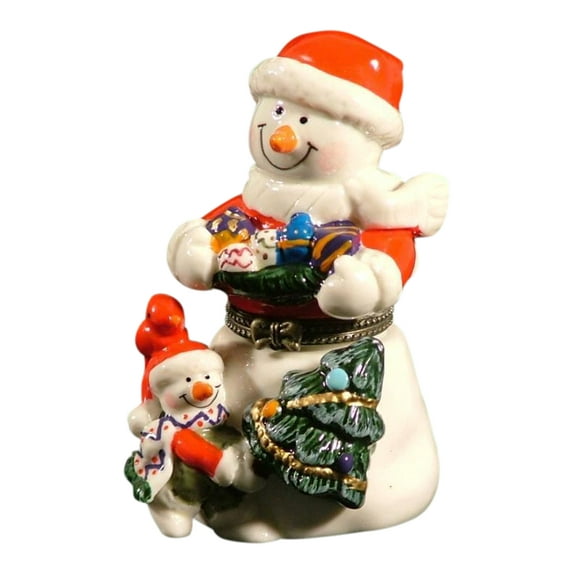 Christmas Santa Snowman Christmas Tree Trinket Box