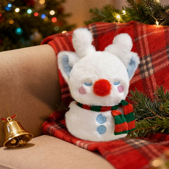 Christmas Santa Snowman Plush Doll Stuffed Animal Toy Ornament for Holiday Decorations Festive Gift Ideas for Stocking Stuffer Secret Santa Party Decor