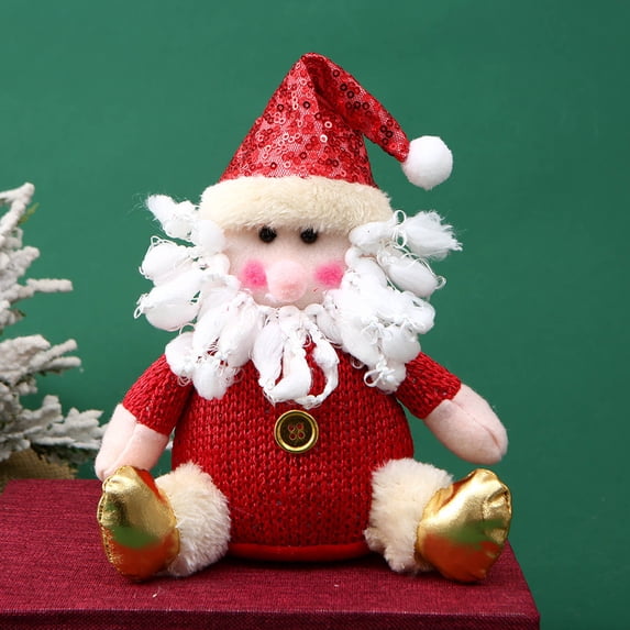 Christmas Santa Snowman Plush Ornament, Holiday Tree Hanging Decoration, Festive Home Display Accent, Seasonal Gift Collectible