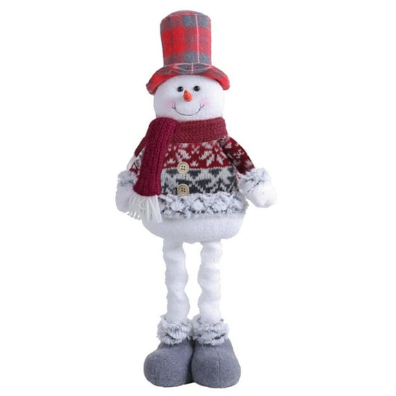 Christmas Santa Snowman-Reindeer Christmas Decoration Leg Table Mantel Decoration, Retractable Standing Ornament