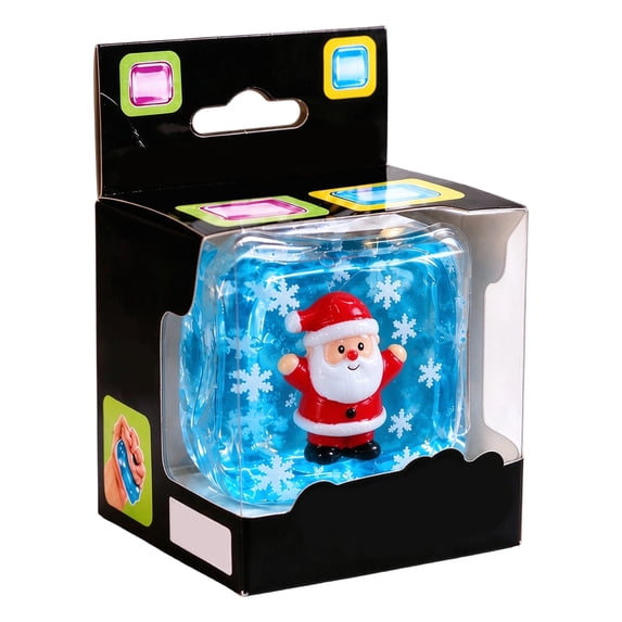 Christmas Santa Squishy Toy Blue TPR Sensory Fidget 2.17 Inch Square ...