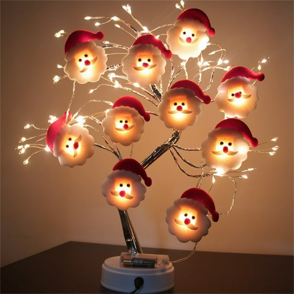 Christmas Santa String Lights 59 in Christmas Santa Claus Decor String Lights with 10 Santa Lights for Xmas Tree Home Garden Party Indoor Outdoor Decor Night Lights Plug Into Wall